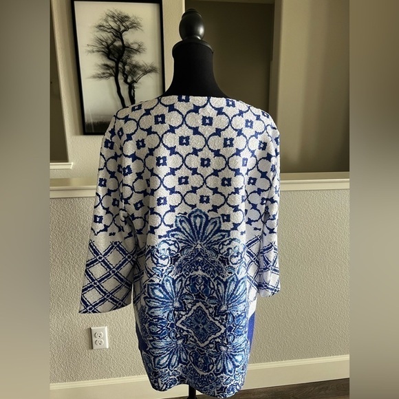 Chico’s MOROCCAN PRINTED CRUSH JACKET - CHICO’S SIZE 1 (US 8/10) - NEVER WORN - Picture 5 of 6